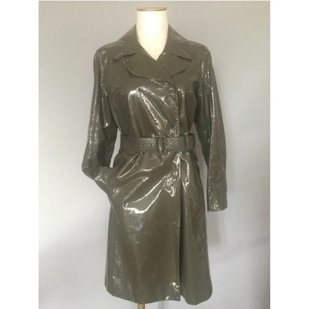 Prada leather trench coat